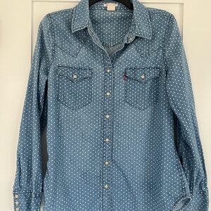 Levi's Light Blue Polka Dot Denim Shirt
